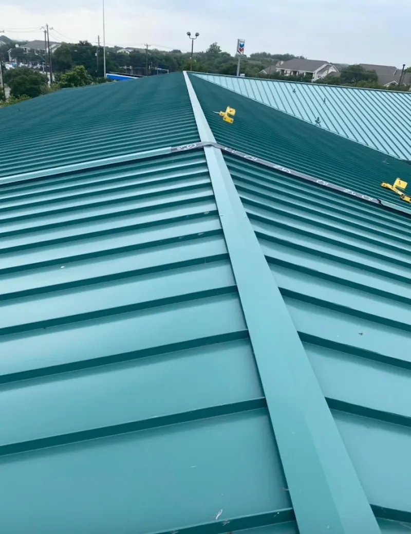 Green commercial metal roof ridge and valley for Metal Roof Repair in Glenarden
